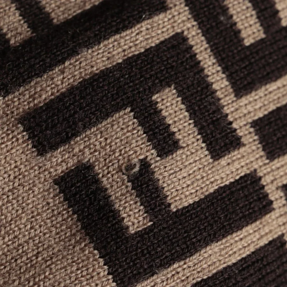 Fendi FF Logo Reversible Wool Intarsia Knit Scarf - Picture 7 of 8